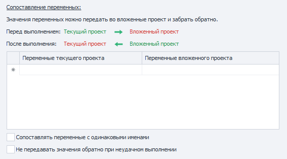 Передача  переменных